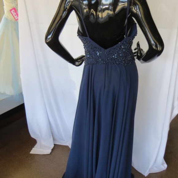 50069A Jovani Beaded Prom Dress, Navy, Size 10 - Picture 2 of 3